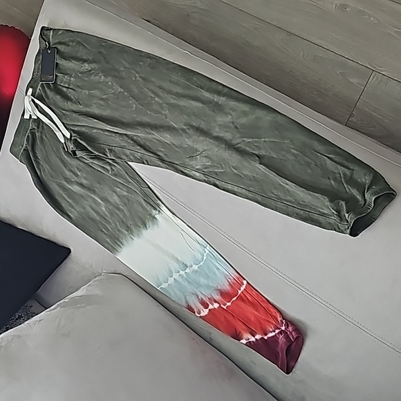 NWT PJ Salvage Womens Mountain Bound Pajama Pants Tie Dye Jogger Olive Green XS - Picture 7 of 10